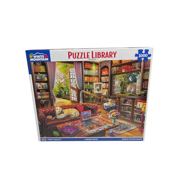 PUZZLE LIBRARY White Mountain Puzzle 1000 Pieces Complete with all Pieces #1796 - Picture 1 of 6